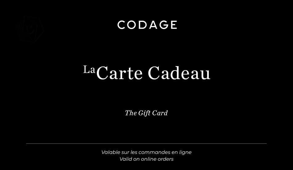 CODAGE Paris Gift Card Gift Cards The CODAGE e-Gift Card