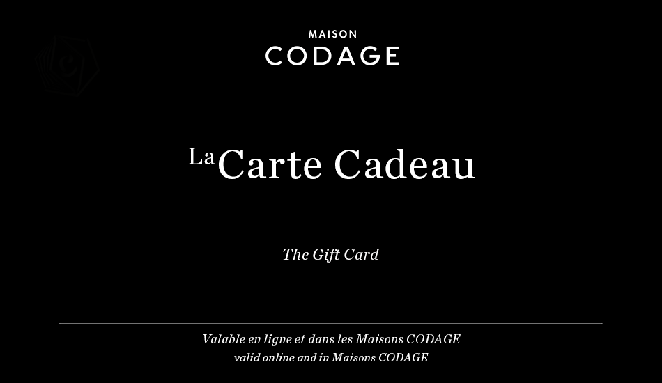 CODAGE Paris Gift Card Gift Cards The CODAGE e-Gift Card